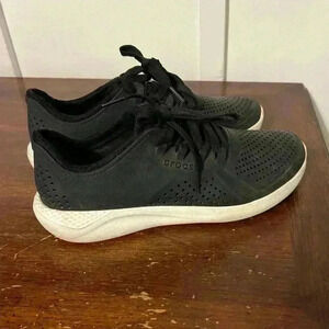 Crocs LiteRide Pacer Womens Black Lace Up Sneakers Size 8 Shoes